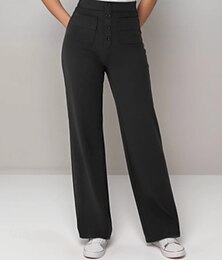 economico -Per donna Pantaloni Eleganti Moda Streetwear Lunghezza intera Naturale Semplice Tasca Elastico in vita Confortevole Streetwear Ferie Weekend Nero Bianco Verde Chiaro Fucsia Autunno Vestibilit
