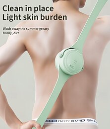 economico -Spazzola da bagno elettrica USB con manico lungo in silicone, spazzola rotante elettrica per la pulizia del corpo con 4 testine