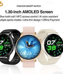 رخيصةأون -Watch3 Pro ساعة ذكية 1.3 بوصة سمارت ووتش بلوتوث عداد الخطى تذكرة بالاتصال متتبع النشاط متتبع النوم رصد معدل ضربات القلب متوافق مع IP 67 نسائي