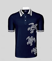 abordables -Homme T-shirt POLO bleu marine Manche Courte Top Tenue de golf Vêtements Tenues Porter des vêtements