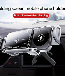 halpa -uusi autoteline taittuvalle näytölle puhelin-/tablettiteline 15w langaton pikalataus 2-in-1 automaattisesti pyörivä magneettinen puhelimen pidike auton tuuletusaukon pidike taittuvalle näytölle