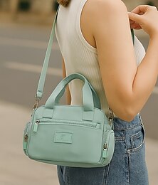 economico -Per donna Borsa a tracolla Borsa a tracolla Borse a Spalla Nylon Casuale Casual Quotidiano Cerniera Tasche Multiple Grande Capacità Leggero Tinta unica Grigio scuro Nero Rosa