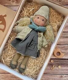 abordables -Muñeca Waldorf hecha a mano para niña con conjuntos de ropa - Muñeca de peluche suave de 11.8 pulgadas para niños pequeños, regalo de Navidad ideal para niños
