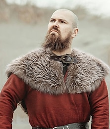 levne -Retro Středověké Renesanční Pláštěnka Přehozy přes ramena Kostým z umělé kožešiny Válečník Viking Pánské Viking předvečer Všech svatých Karneval Výkon Párty LARP Dospělí Šátek