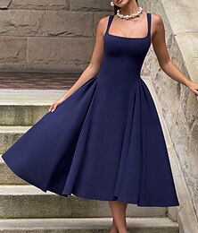 levne -Retro 50. léta Rockabilly Koktejlky Houpací šaty Flare šaty Přizpůsobení a odlesky Maškarní kostým Dámské Valentýna Plesová maškaráda Večerní oslava Retro tematická párty Dospělí Šaty Jaro léto