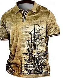 preiswerte -Herren Übergröße Poloshirts Groß und hoch Grafikdrucke Umlegekragen Knöpfe Kurzarm Frühling & Sommer Sport Mode Streetwear Designer Outdoor Urlaub Oberteile