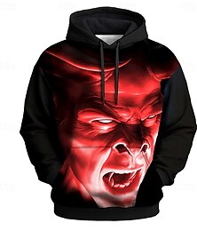 abordables -Sudadera con capucha 3D de Tom Wood para Halloween para hombre, sudadera con capucha, cuello redondo, estampado punk 3D, ropa de calle para club, cordón negro, diseño 3D para otoño e invierno.