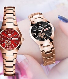 abordables -1 reloj de cuarzo para mujer, moderno y con calendario y fecha, resistente al agua IPX7, con correa de aleación luminosa, sencillo pero lujoso, ideal para la vida informal, viajes, deportes, negocios
