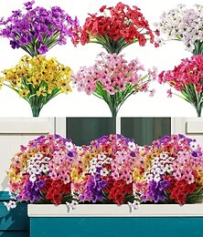 billiga -12-pack konstgjorda solros- och violbuketter för utomhusbruk, UV-resistenta, blekningsbeständiga konstgjorda blommor i blandade färger för trädgård, bröllop, högtider, heminredning, inomhus- och