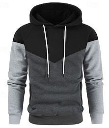 baratos -Homens Moletom Moletom de lã Branco Amarelo Verde Tropa Vermelho Cáqui Com Capuz Bloco de cor Patchwork Bloco de cor Desportos e Ar livre Casual Diário Roupa de rua Legal Designer Primavera & Outono