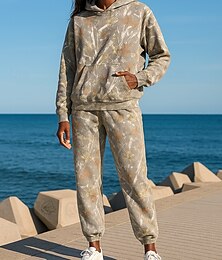 voordelige -Dames Trainingspak Joggingbroeken Sportkleding Herfst Lange mouw Winddicht Lichtgewicht Vochtregelerend Wandelen Training Sportschoenen Sportkleding Sportkleding Camouflage Kleur Khaki