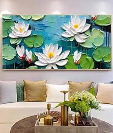 お買い得  -大きな手作りの3D油絵、大きな抽象的な花瓶の油絵、キャンバスの壁アート、カラフルなテクスチャの壁アート、オリジナルの花のアート、カスタムペイント、リビングルームの装飾