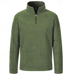 abordables -Homme Sweat-shirt Sweat à capuche en polaire Sweat-shirt quart de fermeture éclair Noir Marron Vert Kaki Gris foncé Col haut Uni Quart de zip Sport & Loisir Occasionnel Quotidien Streetwear Frais