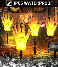 abordables -Lampe solaire d'extérieur 4 en 1 avec simulation de crâne et palmier, éclairage décoratif pour cour, jardin, chemin, fête, horreur et étrange, éclairage de paysage
