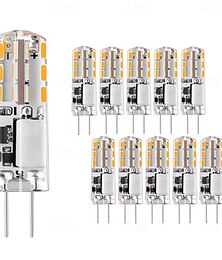 billige -G4 LED-pærer AC/DC 12V 1.2W T3 10W halogenpærer erstatning JC-type G4 bi-pin sokkel lys hvit varm hvit for landskapslysekroner under skap campingvognbelysning 10 stk