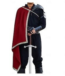 お買い得  -レトリ／ヴィンテージ 中世 ルネッサンス ケープ ショール 戦士 ナイト ケルティックナイト 男性用 セルティック ハロウィーン カーニバル 性能 パーティー LARP 大人 クローク