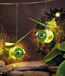 ieftine -Lanțuri solare cu flori de colibri lumini de peisaj pentru exterior decor de grădină cu cârlig de primăvară impermeabile decor de acasă pentru balcon terasă peluză cadou de Crăciun/Halloween