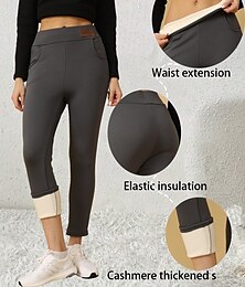 economico -Per donna Taglia EU / US Collant Elegante Athleisure Lunghezza intera Vita Alta Tinta unita Lavorato a maglia Base Comodo Morbido Confortevole Micro-elastico Sport & Outdoor Casual Quotidiano Grigio