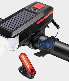 abordables -Feux de vélo solaires rechargeables, feux de vélo ultra lumineux de nuit, phare et feu arrière avec sonnette électrique, faciles à installer, étanches, feux de vélo à LED pour route et montagne