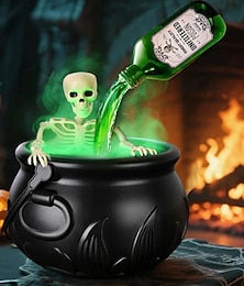 economico -Decorazione di Halloween, ciotola del mago nero, bottiglia galleggiante magica e diffusore, bar per la casa, festa di magia, scheletro horror, oggetti di scena fai da te per Halloween.