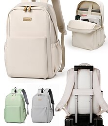 お買い得  -撥水加工の旅行用バックパック（ラゲッジストラップ付き） - スタイリッシュで傷に強い通勤用バッグ（女性・男性用）。15.6インチのノートパソコンに対応し、仕事、学校、出張に最適です。
