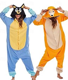 halpa -Eläin Sininen koira Ernie Kigurumi-pyjama Onesie-asu Seikkailuelokuva Elokuva-cosplay for Sukupuolineutraali Aikuisten Halloween Karnevaali Maailman kirjapäivä Koti Koulutapahtuman pukeutuminen