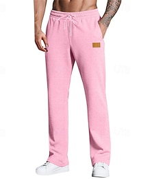 abordables -Homme Joggings Pantalons Pantalon de survêtement droit Avec Poches Taille Élastique Cordon de serrage Uni Confort Sport en Plein Air Quotidien Mode Occasionnel Noir Blanche Micro-Élastique