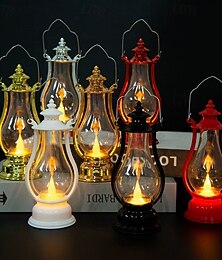 abordables -Lampe à huile LED rétro, lanterne à pétrole portable, lampe à bougie électronique, décoration d'Halloween pour la maison