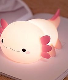 abordables -Luz de noche, lindos regalos de lámpara para niños, luz de noche de silicona regulable para guardería de animales, lámpara táctil recargable kawaii para mesita de noche, luz de decoración de