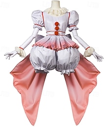 levne -Klaun Pennywise předvečer Všech svatých Kostým To Horor Strašidelný kostým Dospělé Dámské předvečer Všech svatých Karneval Výkon Párty Jednoduché Halloweenské kostýmy Oblékněte se