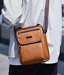 economico -Borsa a tracolla impermeabile in similpelle da uomo con design multitasche – borsa a tracolla da viaggio casual per spostamenti quotidiani, lavoro o gite del fine settimana