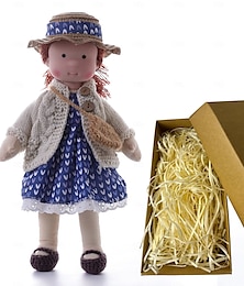 abordables -Muñeca Waldorf de cuerpo de algodón, muñeca de artista, muñeca mini hecha a mano para disfrazarse, caja de regalo de Halloween, embalaje de bendición (excluyendo accesorios para animales pequeños)
