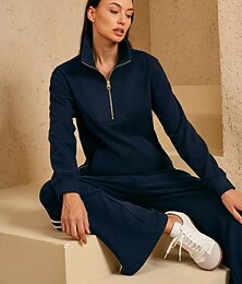 preiswerte -Damen Golf-Pullover Marinenblau Langarm Oberteil Damen-Golfkleidung, Kleidung, Outfits, Kleidung
