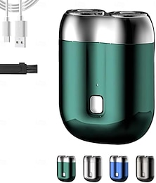 رخيصةأون -ماكينة حلاقة جيب جديدة ومتطورة بمنفذ USB صغيرة للرجال ماكينة حلاقة كهربائية صغيرة برأسين هدية مثالية للرجال والأصدقاء والآباء والمسافرين ورجال الأعمال