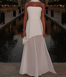 ieftine -Pentru femei Rochie Lunga Rochie Maxi Rochie de bal Rochie de petrecere Modă Modern Petrecere Ocazie specială Serată Fit regulat Simplu Fără manșon Fără Bretele Negru Alb Roșu-aprins Maro Vară