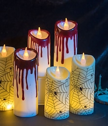 abordables -1 vela LED de Halloween con luz parpadeante sin llama para decoración de fiestas