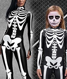 abordables -Combinaison squelette tête de mort pour Halloween, costumes de groupe pour couples, combinaison intégrale, costume effrayant pour hommes, femmes, garçons, enfants, adultes, performance, fête, club,