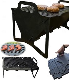 preiswerte -faltbarer Grill für einfache Lagerung, leicht tragbarer Schlitzgrill aus Stahl, zusammenklappbare Grills, perfekt für Camping, Reisen und Kochen im Freien