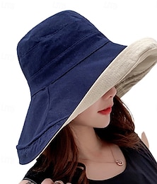 abordables -Gorro para el Sol Gorro para senderismo Sombrero boonie Sombrero de acampada Retazos Diseño Portátil Filtro Solar Suave Verano Primavera Otoño Correa Ala ancha Mujer Pesca Actividad