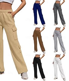 economico -Per donna Pantaloni Cargo Chinos Casual Atletico Lunghezza al polpaccio Naturale Semplice Fascia Elastica Tasche Multiple Comodo Traspirabilità Casual Quotidiano Aalbicocca Blu scuro Caffè Azzurro