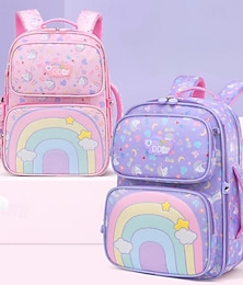 お買い得  -大容量の女の子用レインボーユニコーンバックパック - 小学生向けの軽量防水スクールバッグ。日常使いや旅行に最適。