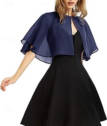 お買い得  -女性用ラップエレガント サンプロテクション 短袖 シフォン ウェディングラップ プレーンカラー 結婚式用夏