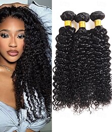 abordables -Extensions de cheveux crépus bouclés, tissages de cheveux brésiliens, lots de 3