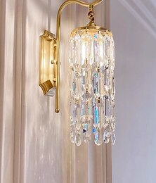 billiga -Vägglampa för inomhusbruk, guldfärgad vägglampa med 1 ljus, moderna vägglampor, lantlig vägglampa med klar glasskärm, vägglampor för vardagsrum, sovrum, trappa, badrum, hall 110-240v