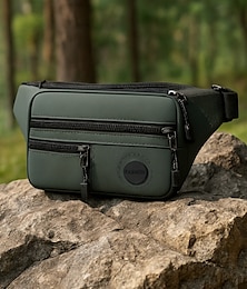 economico -marsupio da uomo in nylon idrorepellente – marsupio casual multitasche per viaggi all'aperto, escursioni e uso quotidiano