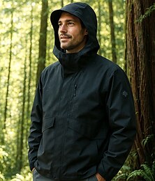 preiswerte -Herren Windjacke Wanderjacke Regenmantel Außen Wasserdicht Winddicht Leicht Wanderoutfits Wanderbekleidung Frühling Herbst Oberteil Camping / Wandern / Höhlenforschung Laufen Schwarz Rosa Grün
