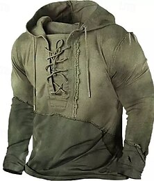 economico -Per uomo Felpa con cappuccio Verde Con Cappuccio Blocco di colori Allacciato Patchwork Sport & Outdoor Quotidiano Ferie Poliestere Streetwear Essenziale Casual Primavera Autunno Abbigliamento Felpe