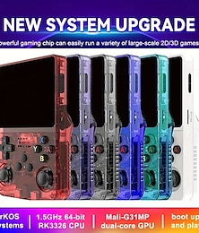 economico -Console di gioco portatile R36S, schermo IPS da 3,5 pollici, console di gioco retrò, sistema operativo Linux, lettore video tascabile portatile, accessori da viaggio, 64 GB e 128 GB di memoria extra large.