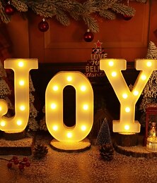 abordables -Décorations de Noël pour intérieur et extérieur - 3 LED 8,5 pouces, lettres lumineuses, panneau lumineux à piles, pour cheminée, bar, fête, chambre à coucher, mur, décoration de Noël