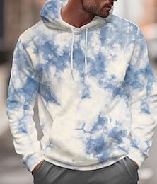 abordables -Hombre Abstracto Sudaderas Sudadera Abrigos Sudadera con capucha Cuello Barco Fresco Print Discoteca Ropa de calle Azul Piscina Morado Correa Otoño Invierno Diseñador